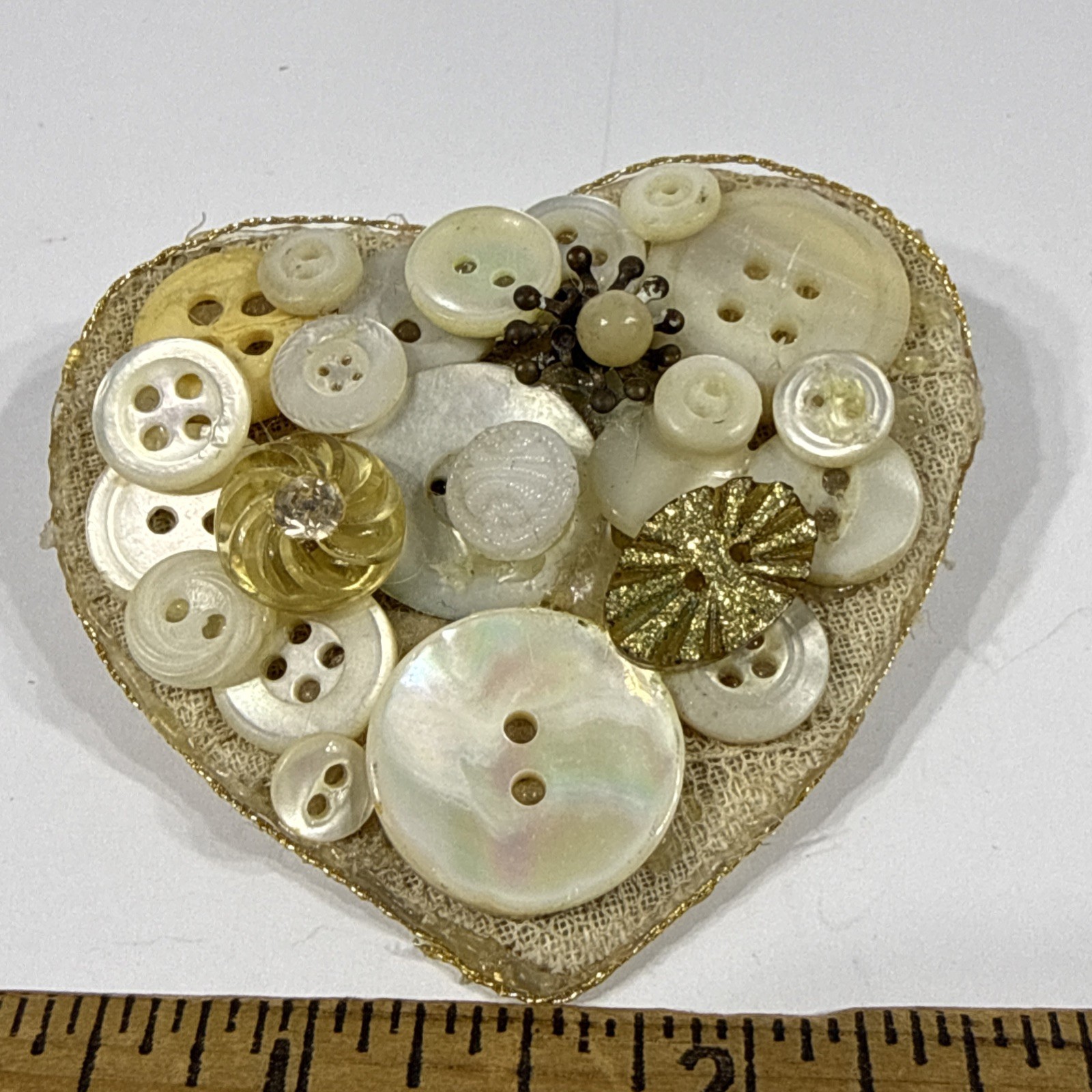 Vintage Brooch Button Floral Cluster Brooch Hand Made