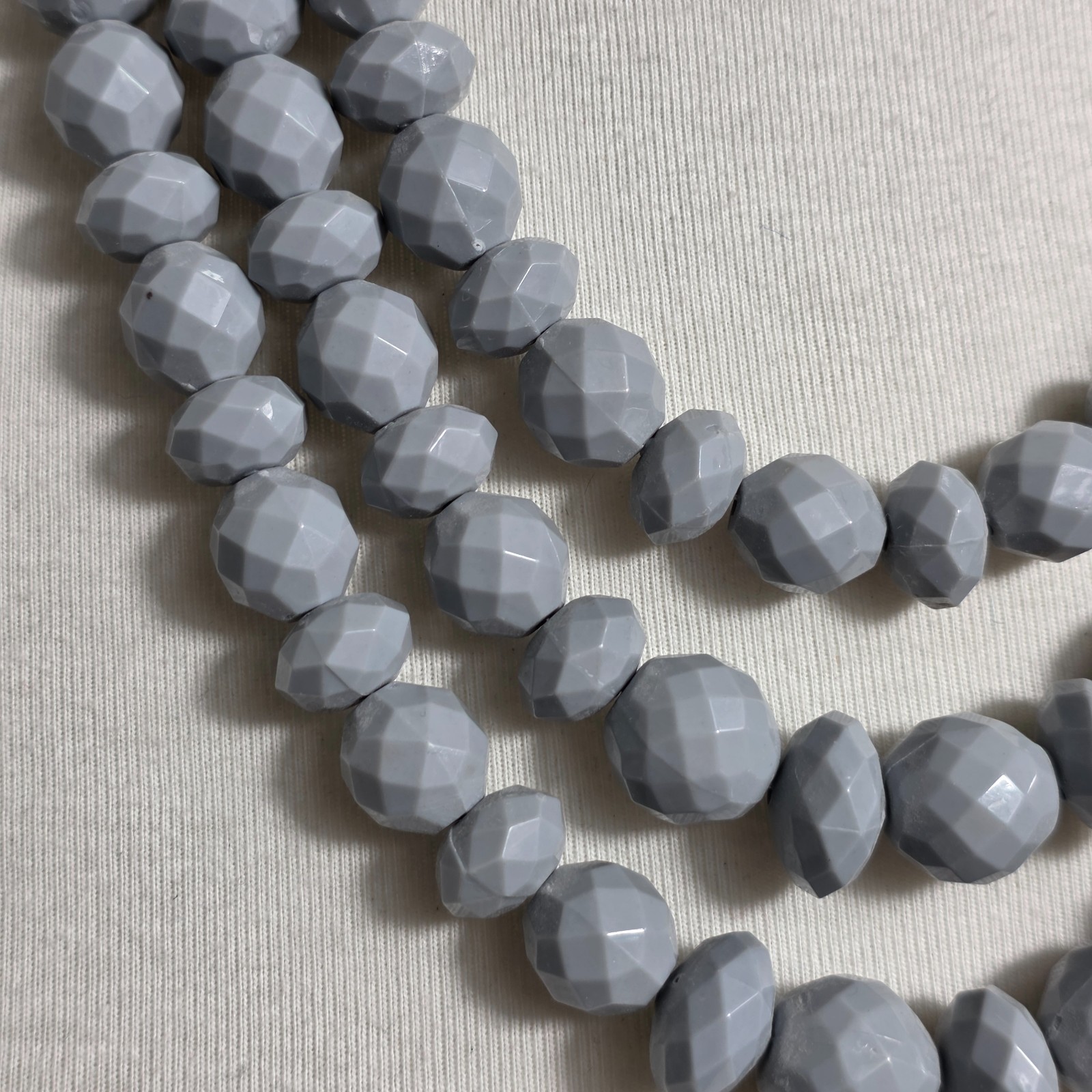 Sugarfix by BaubleBar Triple Strand Statement Necklace Gray Faceted Beads