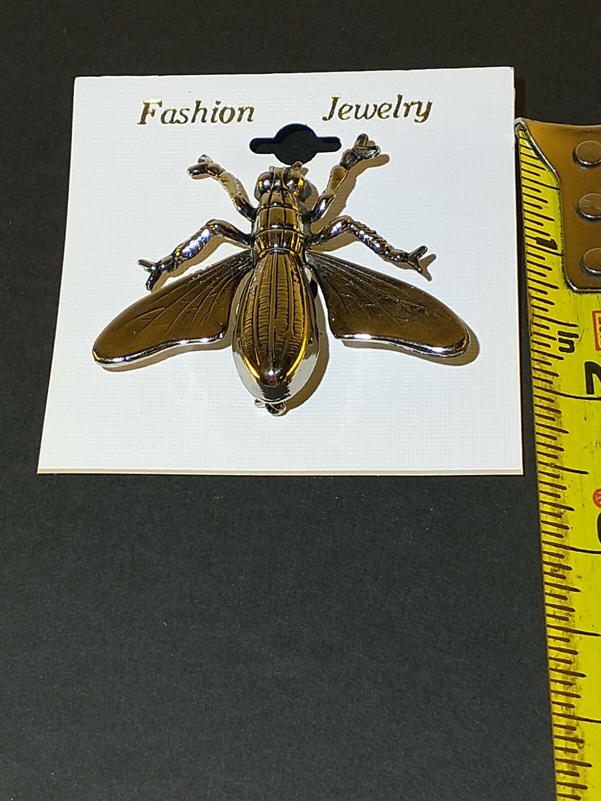 Vintage Antiqued Silver Tone Bug Flying Insect Pin Brooch Broach Jewelry