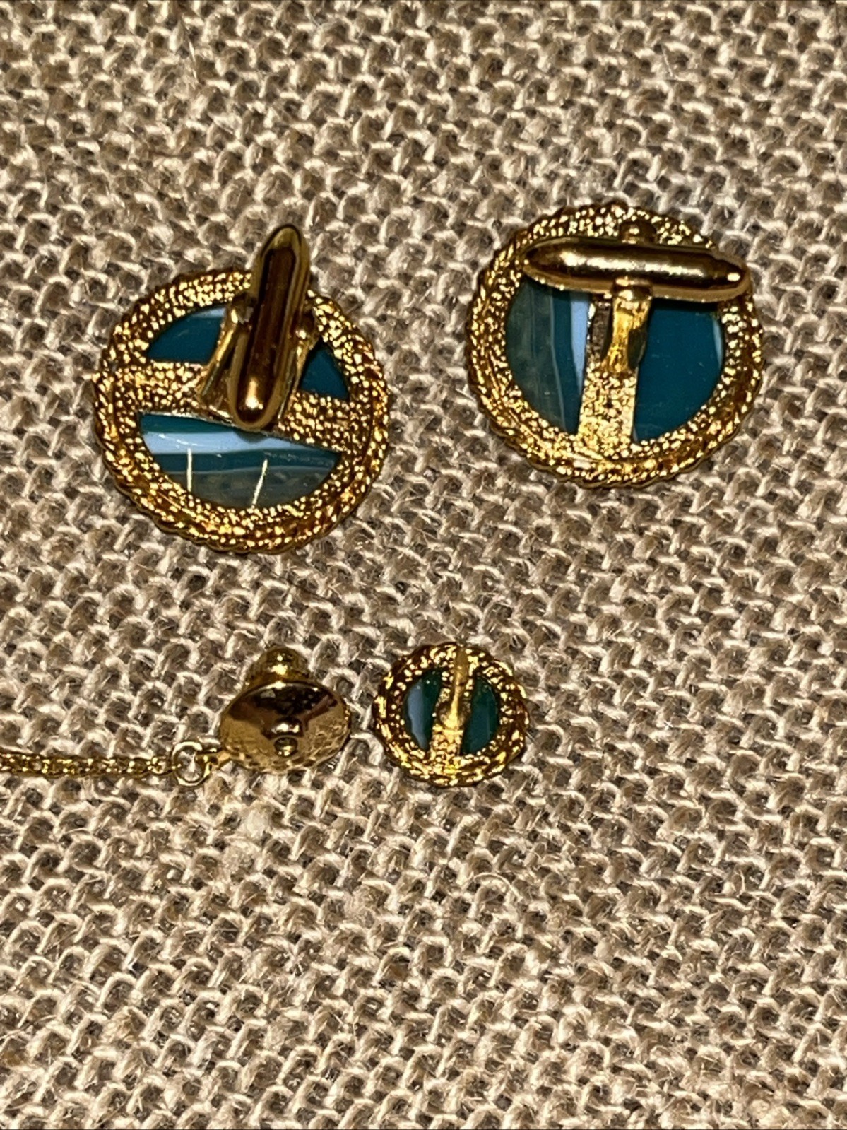 HADLEY Andrea Bouchard Collection Cufflinks & Tie Tack Set VINTAGE
