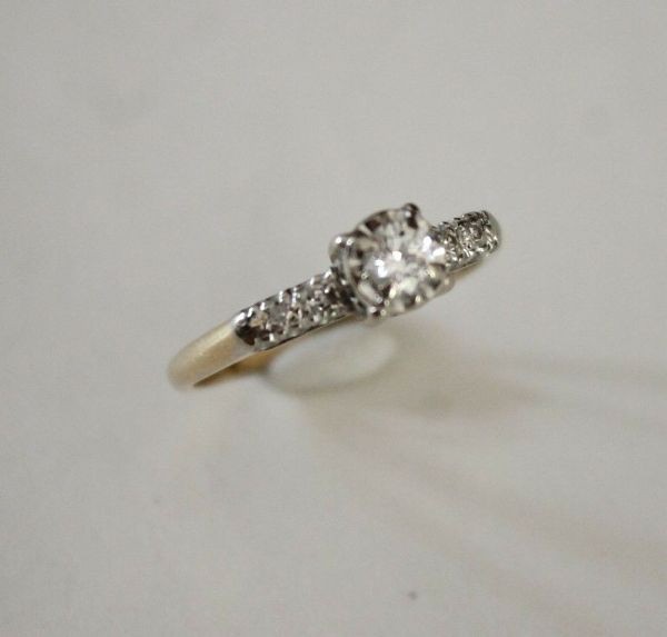 1.24CT Lab Created Diamond Vintage Style Round Wedding Ring 14K Two-Tone Gold FN