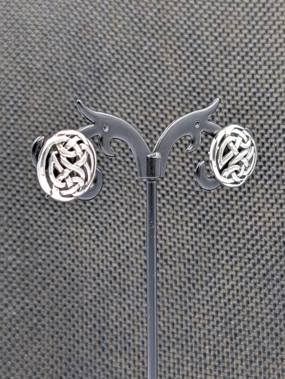 Vintage Kit Heath ’93 Sterling Silver Round Celtic Irish Knot Stud 925 Earrings