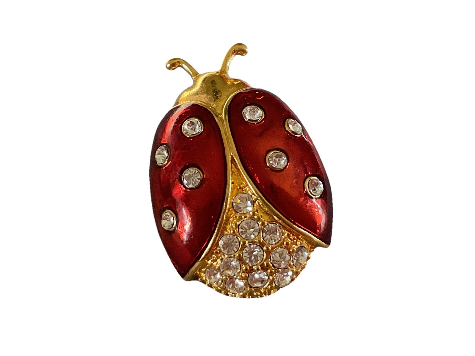 HTF Retired Gold Plated DAR Ladybug Pendant Pin By GARNAY