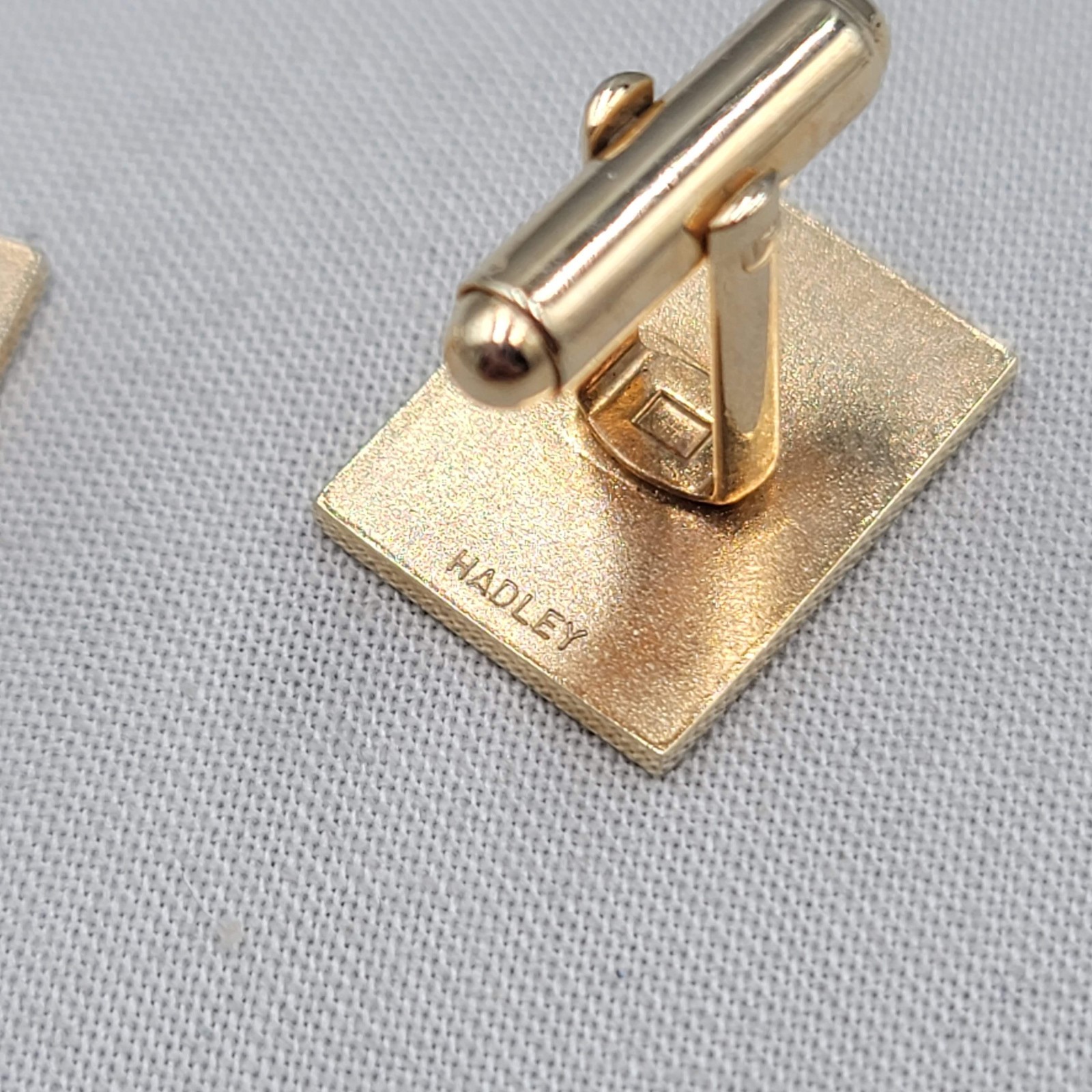 Vintage Hadley Mens Cufflinks Gold Plated Monogram CLM 3/4″