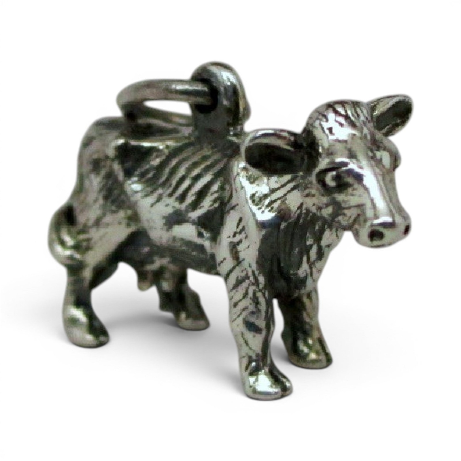 Sterling Silver DAIRY COW Charm for Bracelet PENDANT Farmer Gift MILK Vintage