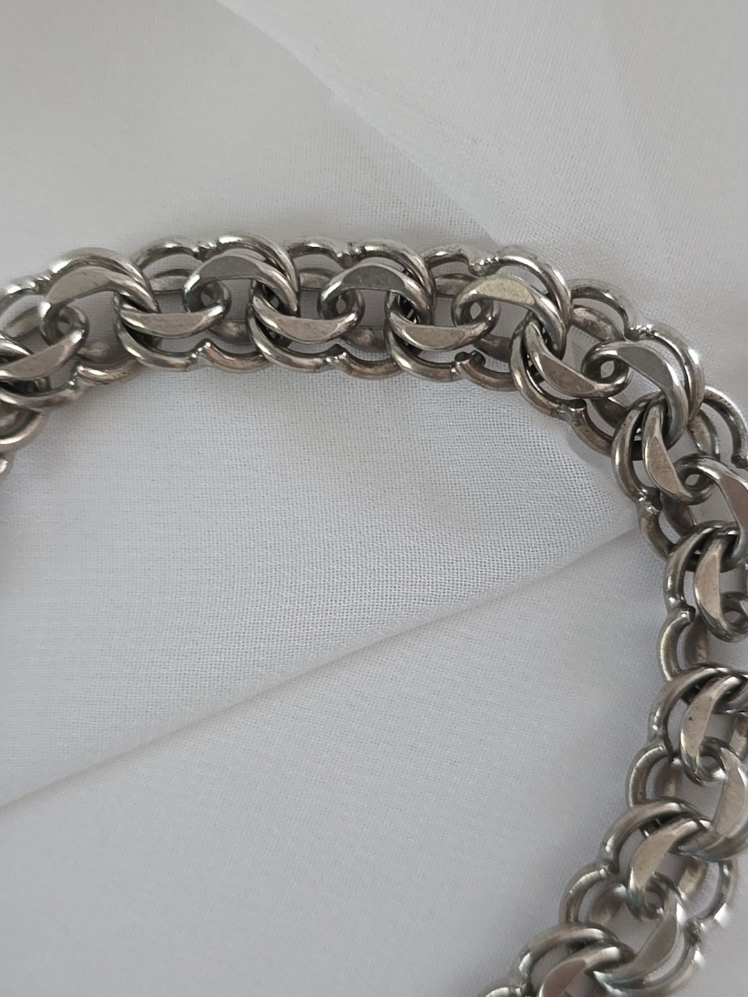 BALLOU STERLING SILVER STARTER CHARM BRACELET DOUBLE LINK