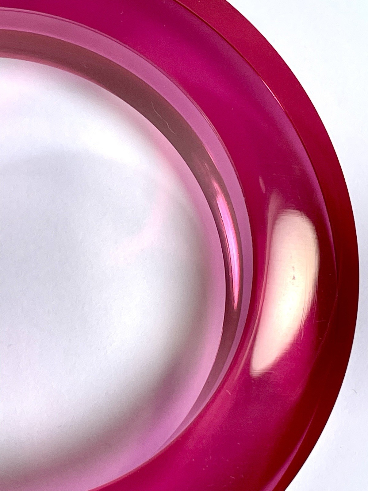Lucite Bangle Bracelet Acrylic Hot Pink Chunky Round Fuchsia Estee Lauder Vtg 8”
