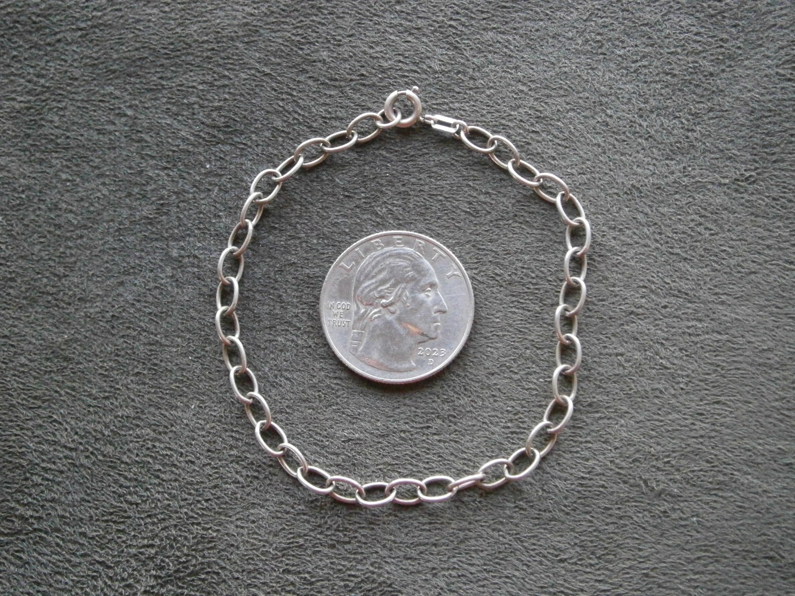 Dainty Open Oval Link Vintage 835 Silver Bracelet 7.25″ ~ 3.1g