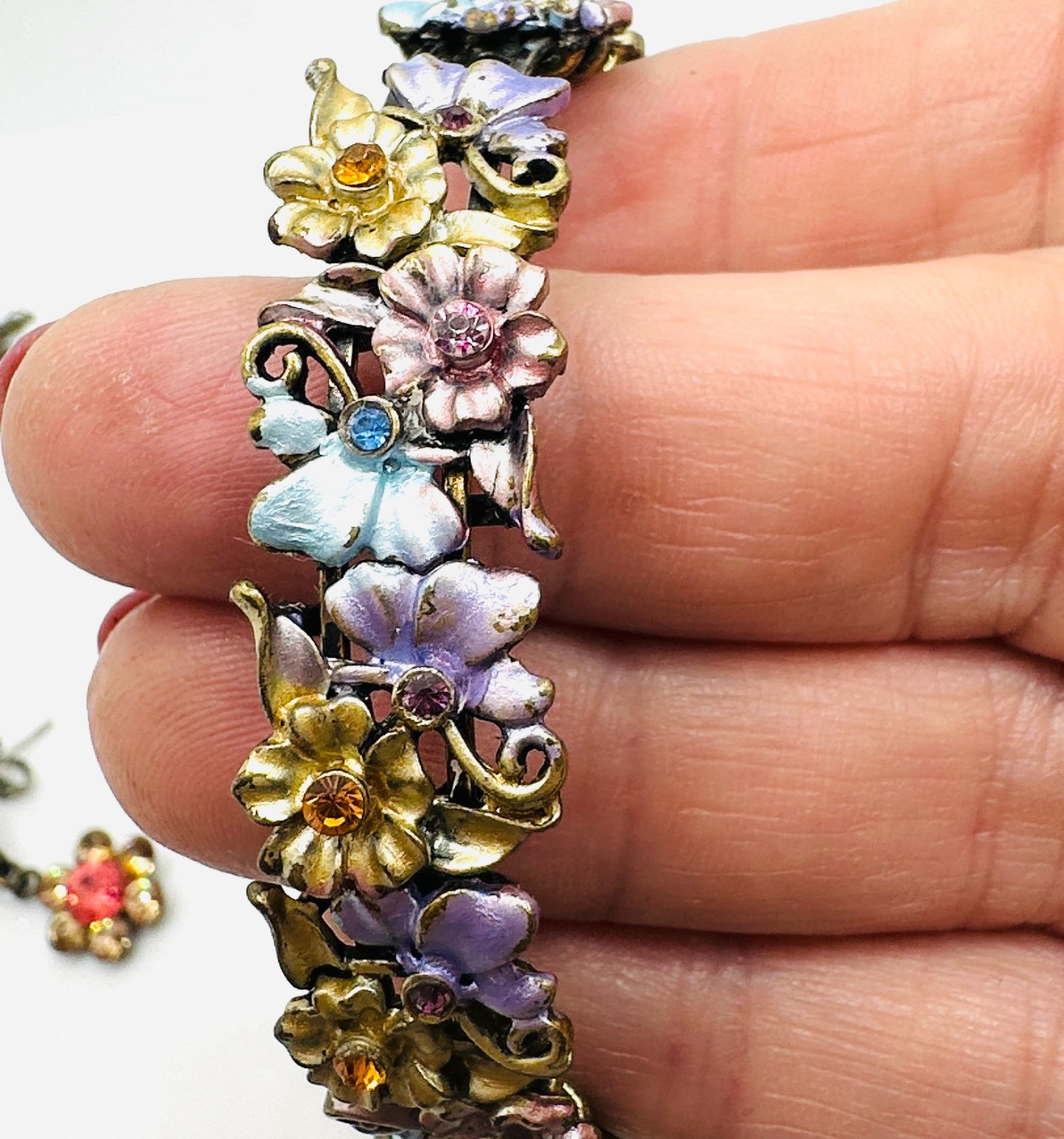 Lot Superb Vtg Glass Works Studio Heart Necklace + Belladonna + Avon Bracelet +