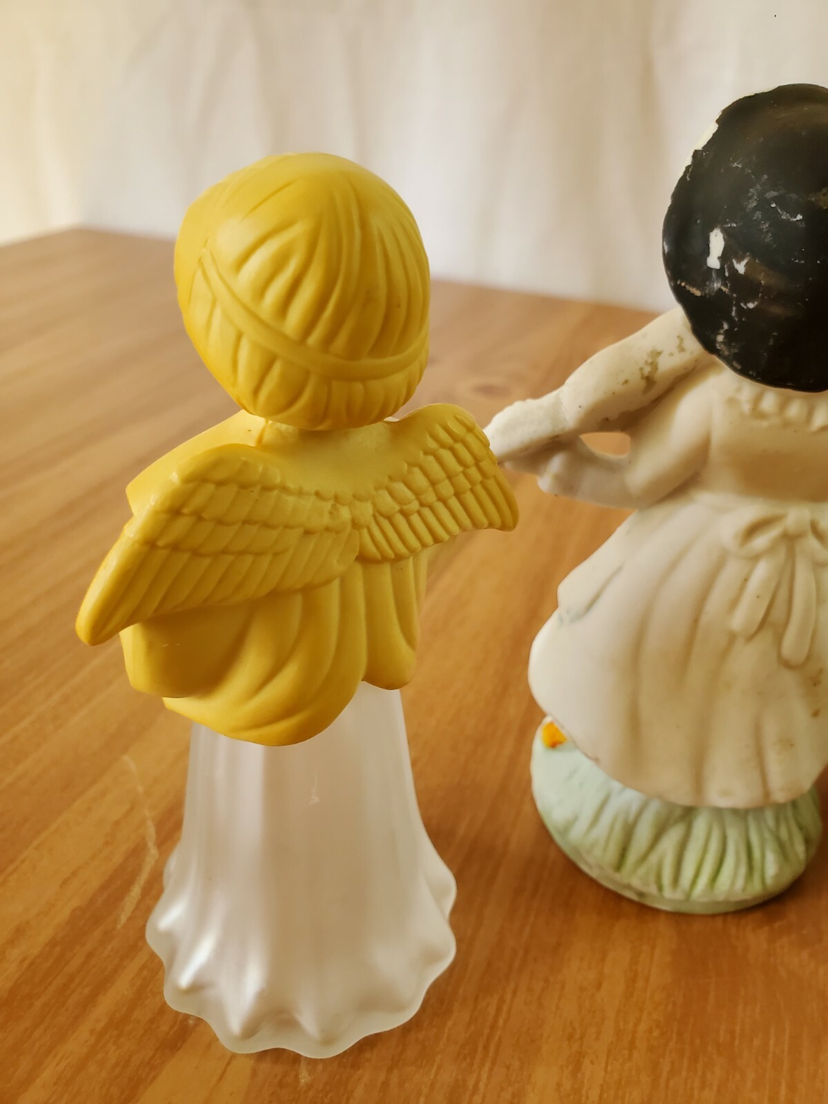 3 unmarked figurine angel Dogs not sure what made of … Victorian Girl Vintage