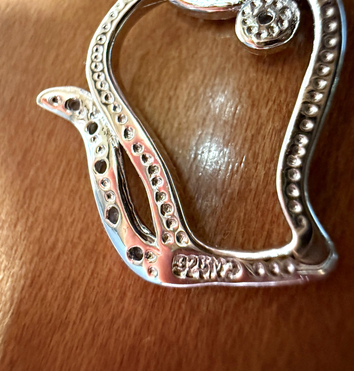 VINTAGE STERLING SILVER 925 CZ CAT KITTY CHARLES WINSTON CW PENDANT & 18″ CHAIN