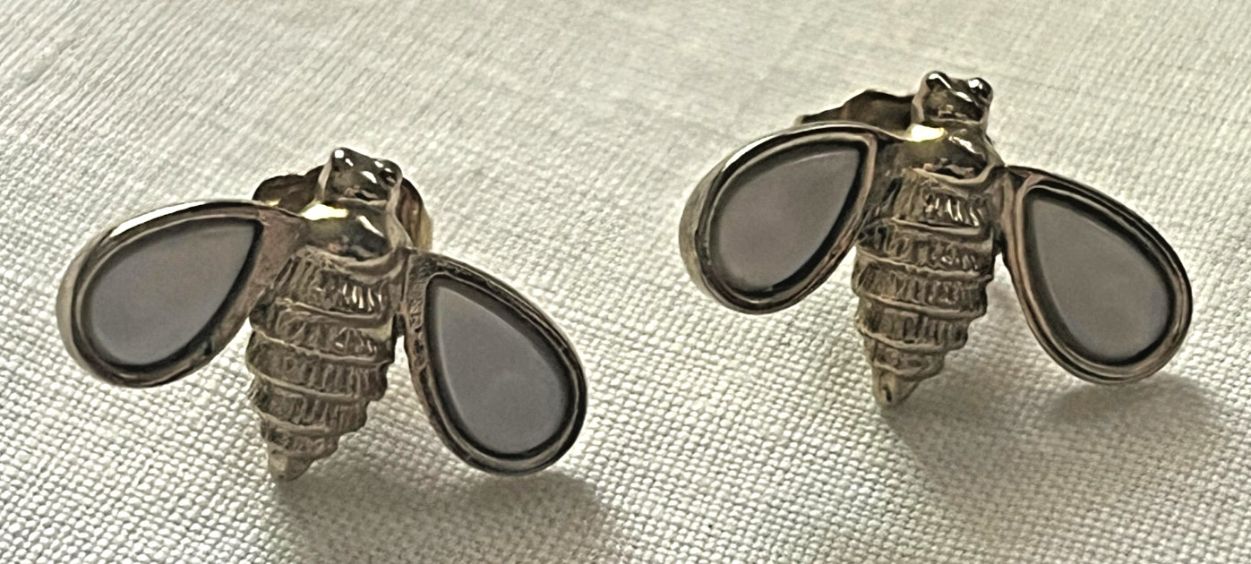 Vintage Lot of Two Earrings, Gold-Tone/Silver-Tone, Different Designs, Studs