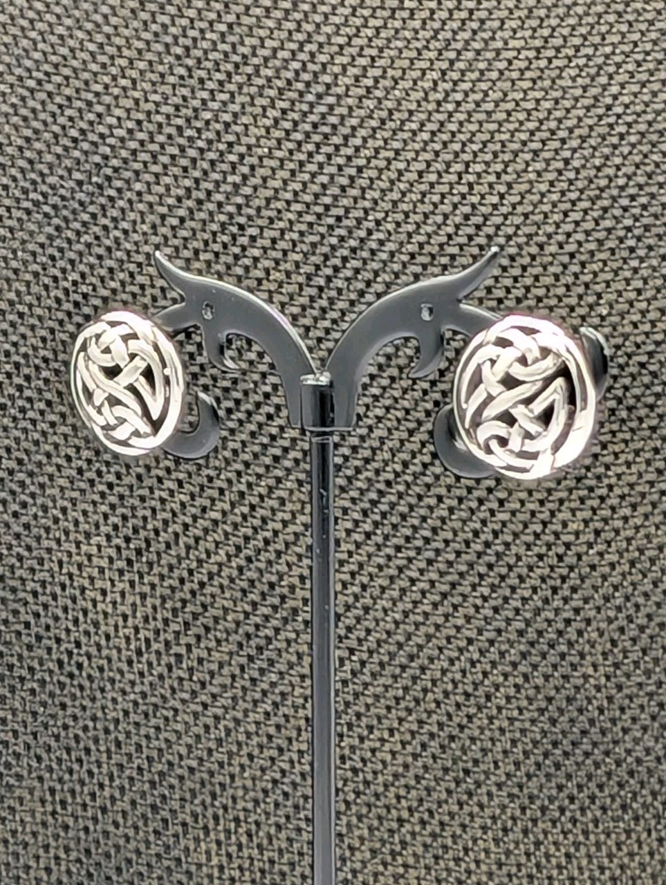 Vintage Kit Heath ’93 Sterling Silver Round Celtic Irish Knot Stud 925 Earrings