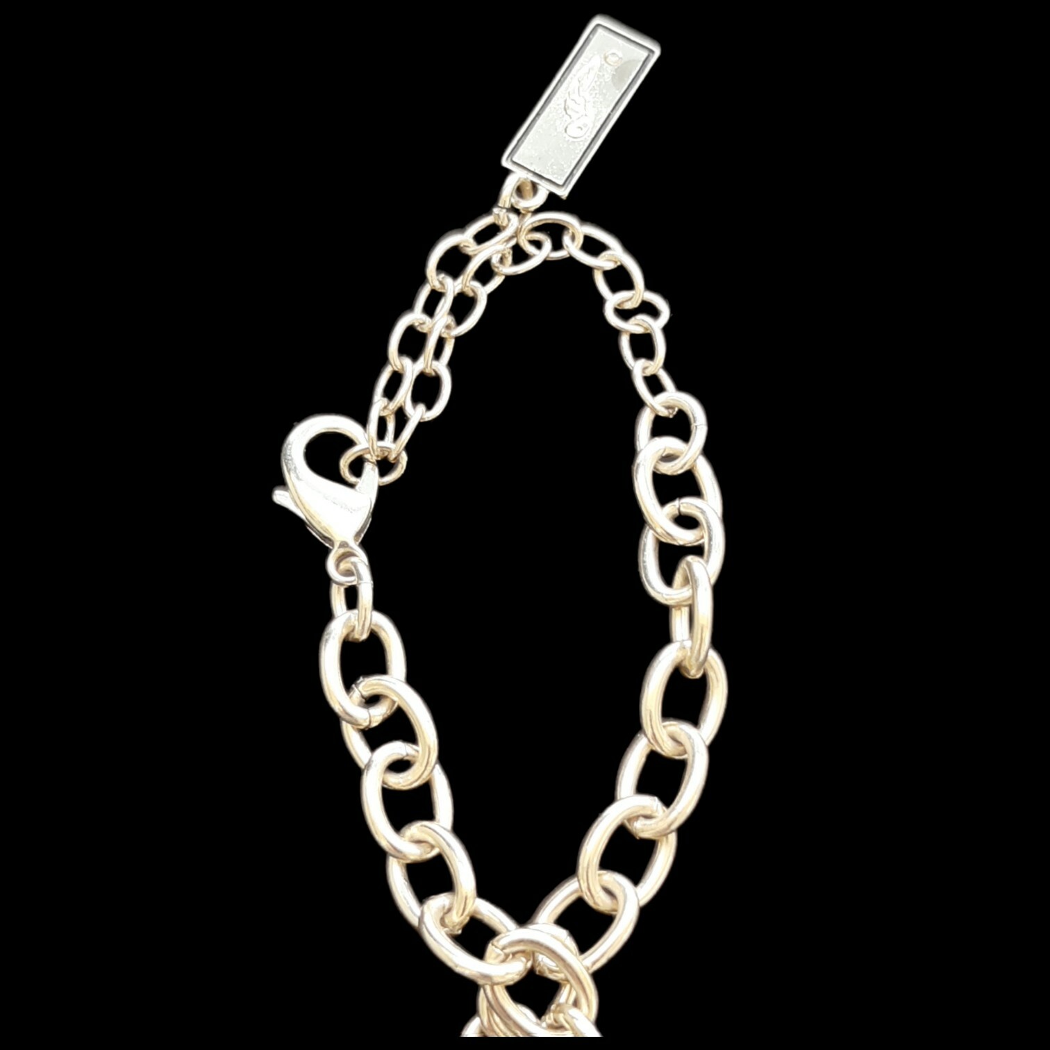 Pappagallo Salmon Color Rosette Rhinestones Stations Gold Tone Necklace READ*