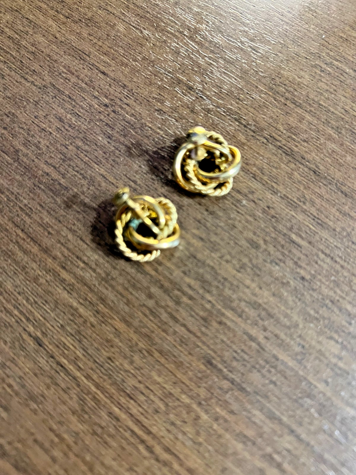 Vintage 12kt Gold Filled Infinity Knot Screw Back Earrings