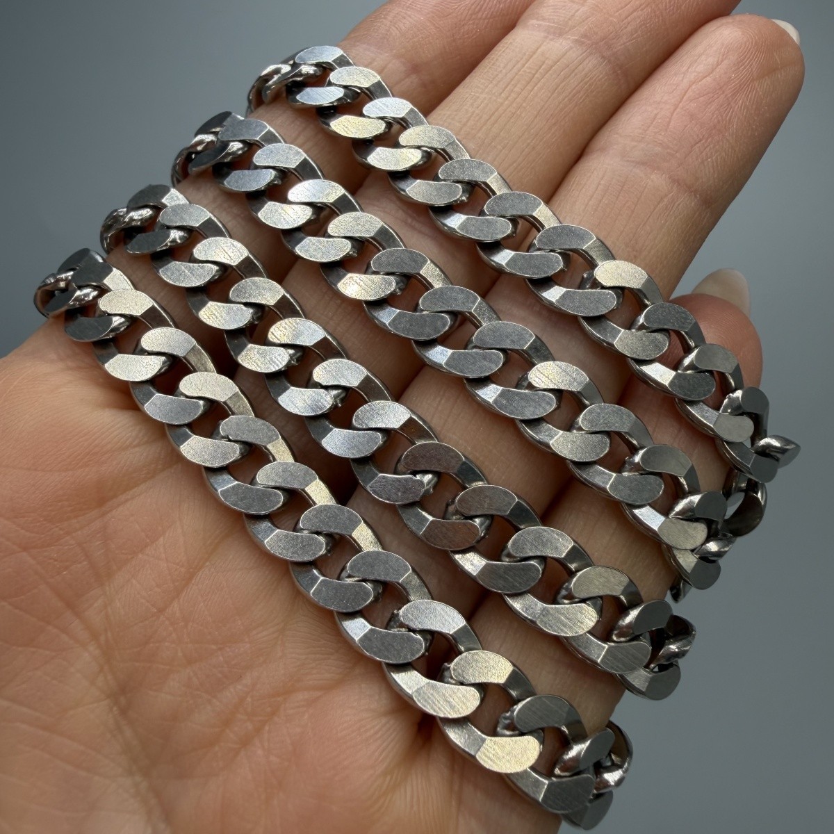 Vintage 925 Sterling Silver Men’s Curb Chain Necklace Jewelry Unisex Statement
