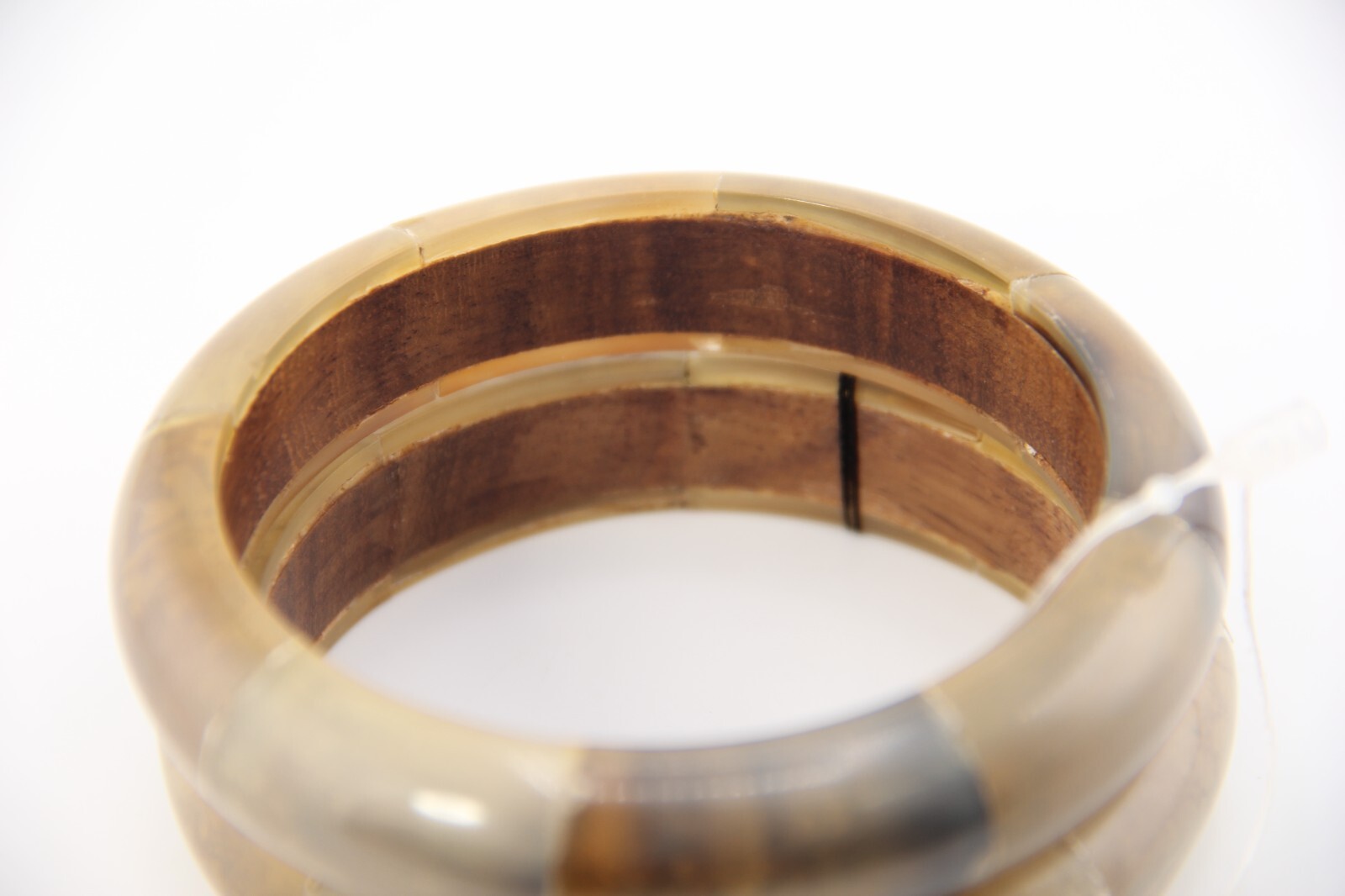 Chicos Bracelet Lucite/Acrylic and wood Bracelet-Set of Two, Earth Tone Colors