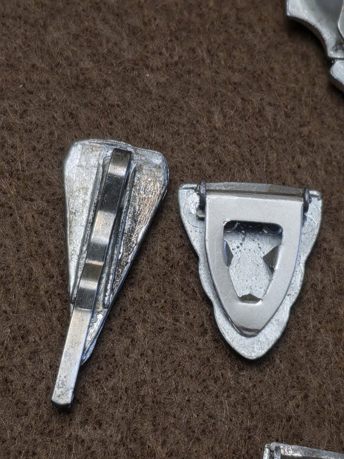 Vintage Art Deco Dress Clip Set (9) Rhinestone 30s Geometric Silver Tone
