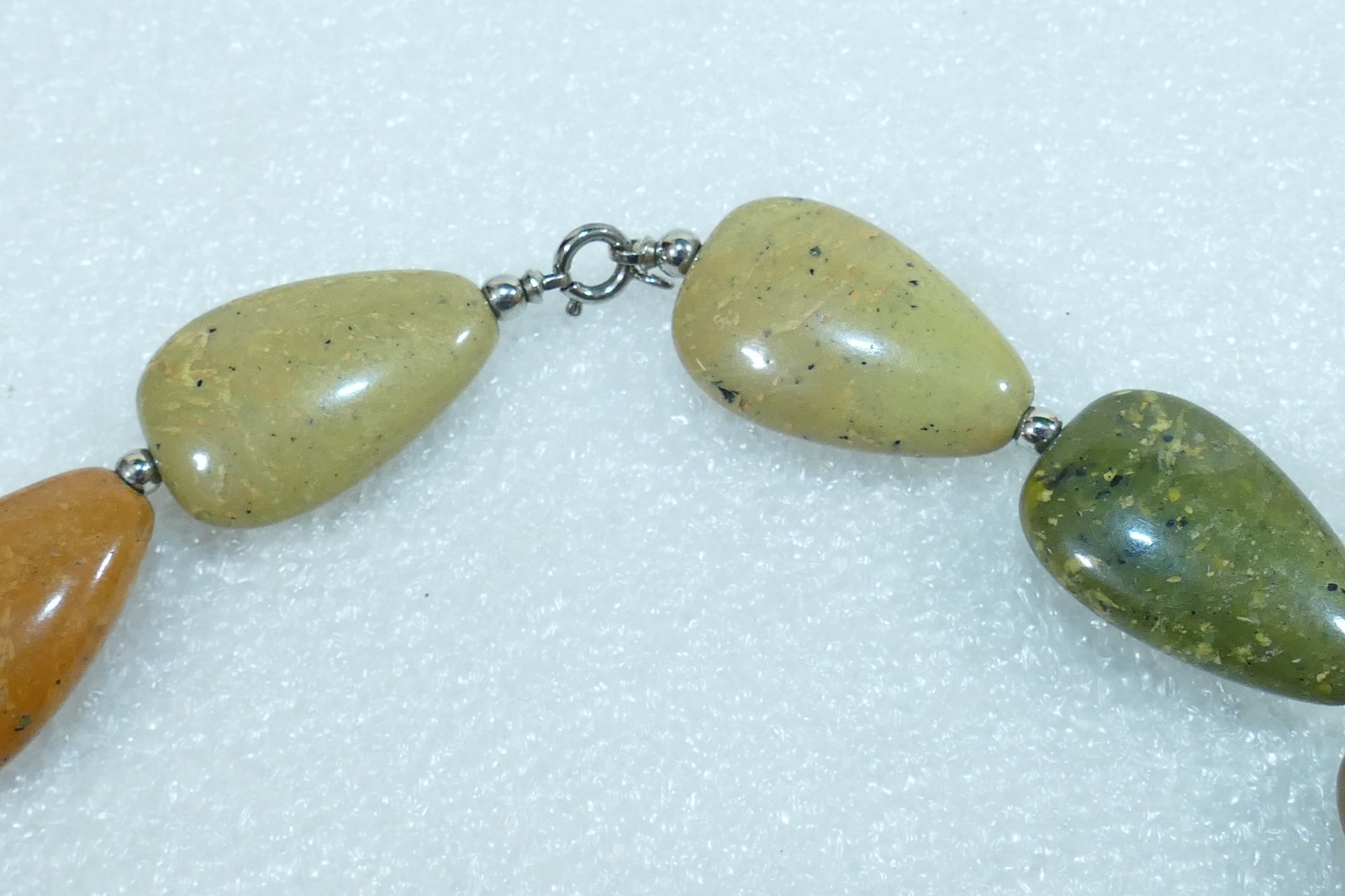 Faux Polished Jasper Gemstones Fashion Statement Choker Necklace Earthtones