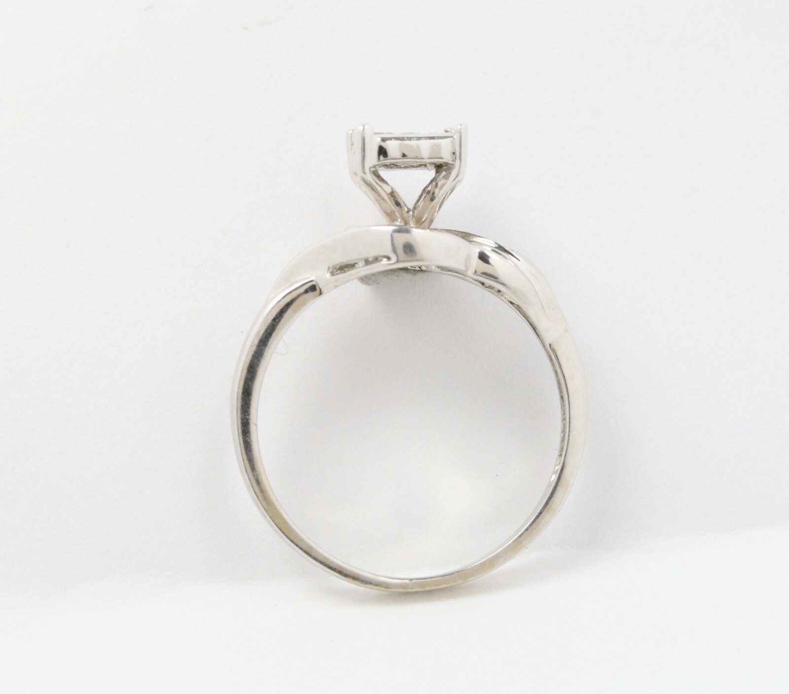 Champagne Colored Diamond Square 14K White Gold Engagement Ring
