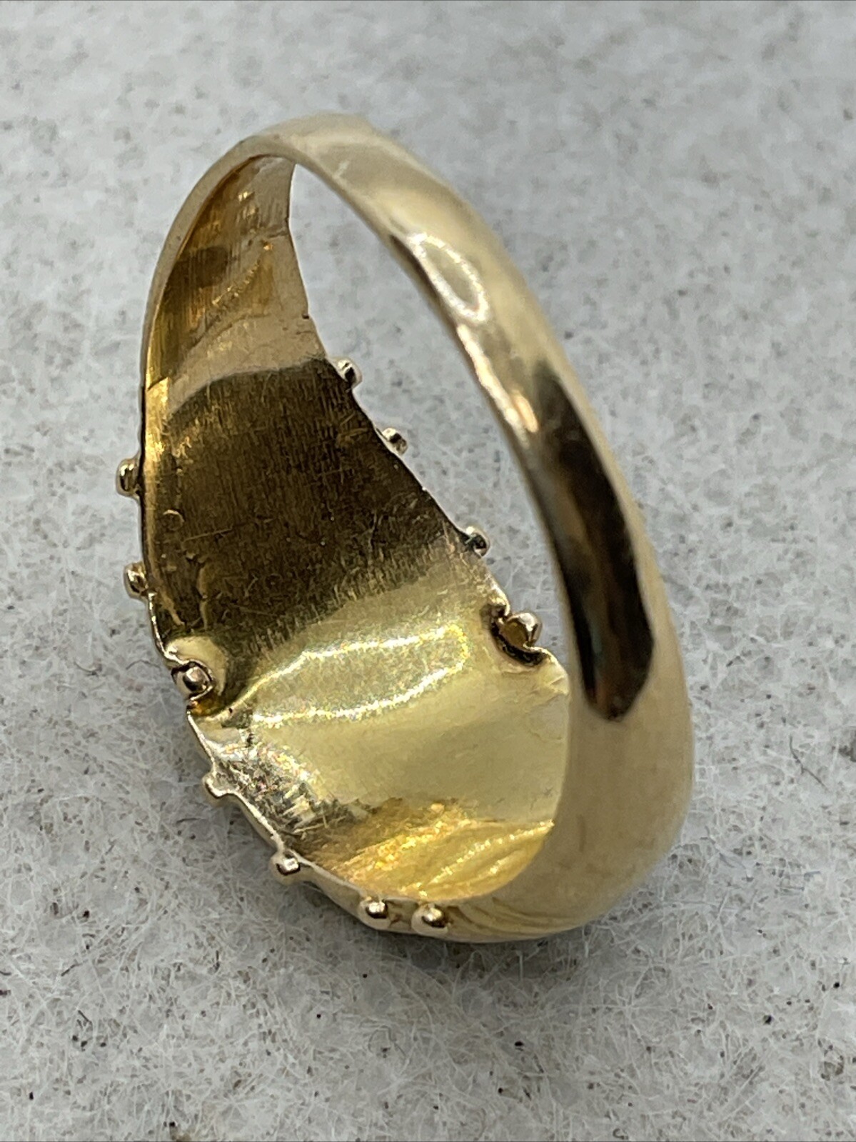 VINTAGE HANDMADE Solid 18K Yellow Gold Rose Cut Diamonds Ladies Band Ring 2gr.