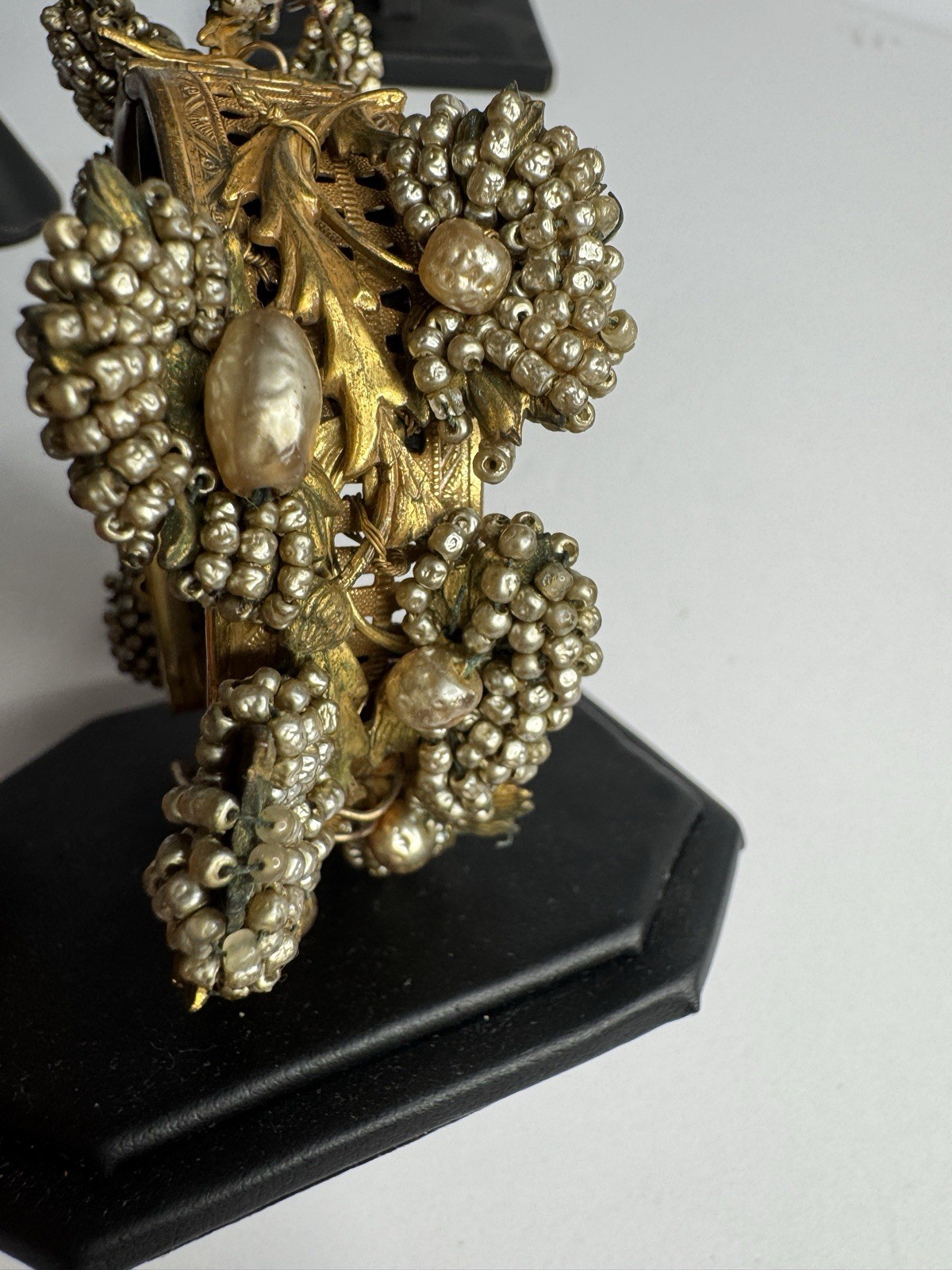 Miriam Haskell Vintage Baroque Pearl Necklace Earrings and ( Unsigned Bracelet)