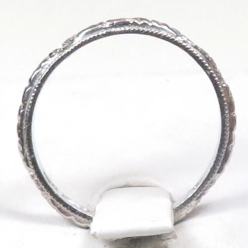 Rare Antique Platinum Diamond Vow Ring “Until Death Do Us Part” Size 5.5 UK-K1/2