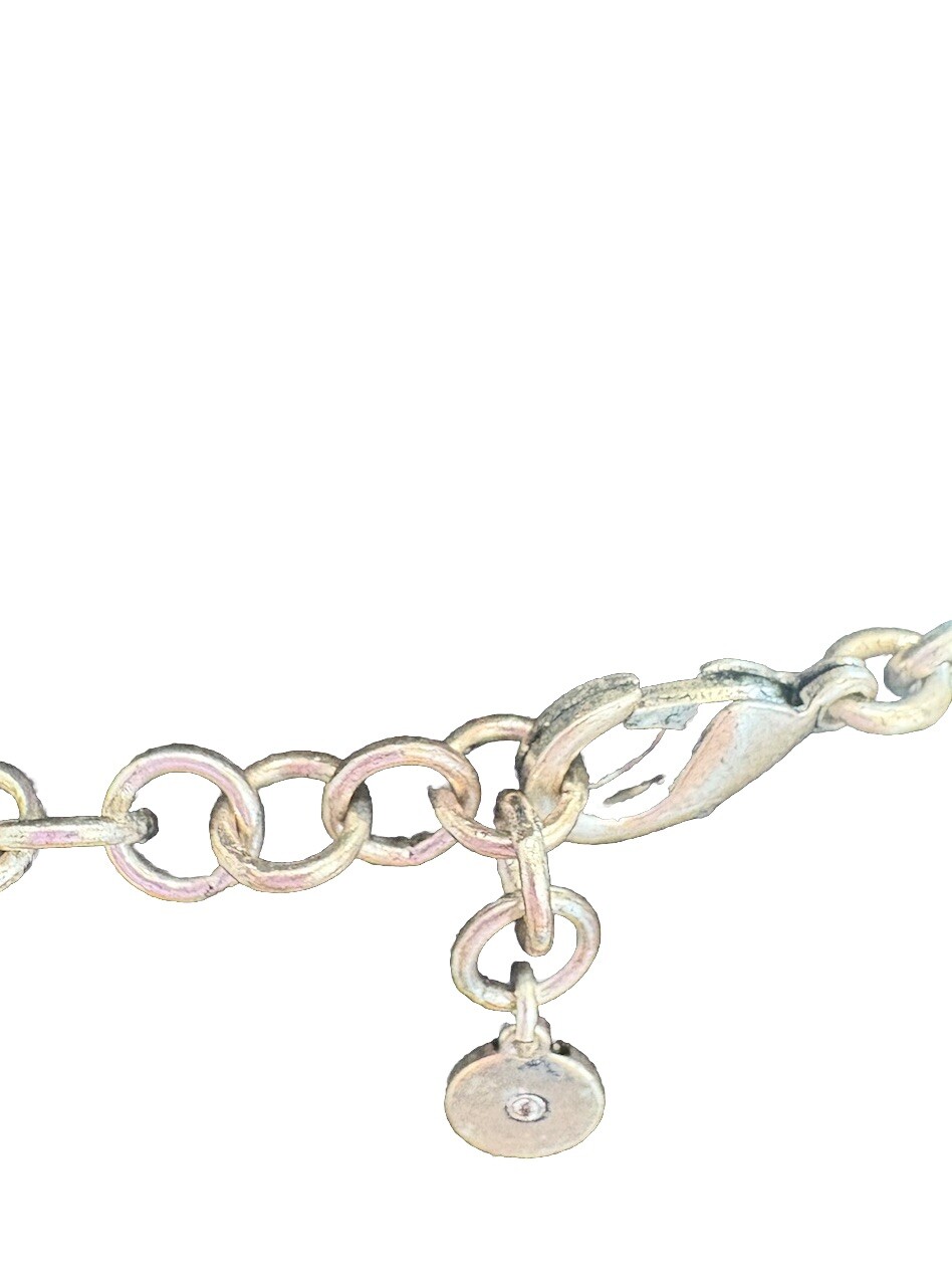 Stella & Dot Rhinestone Necklace Lila Clear & Gray Silver Tone Statement 21”