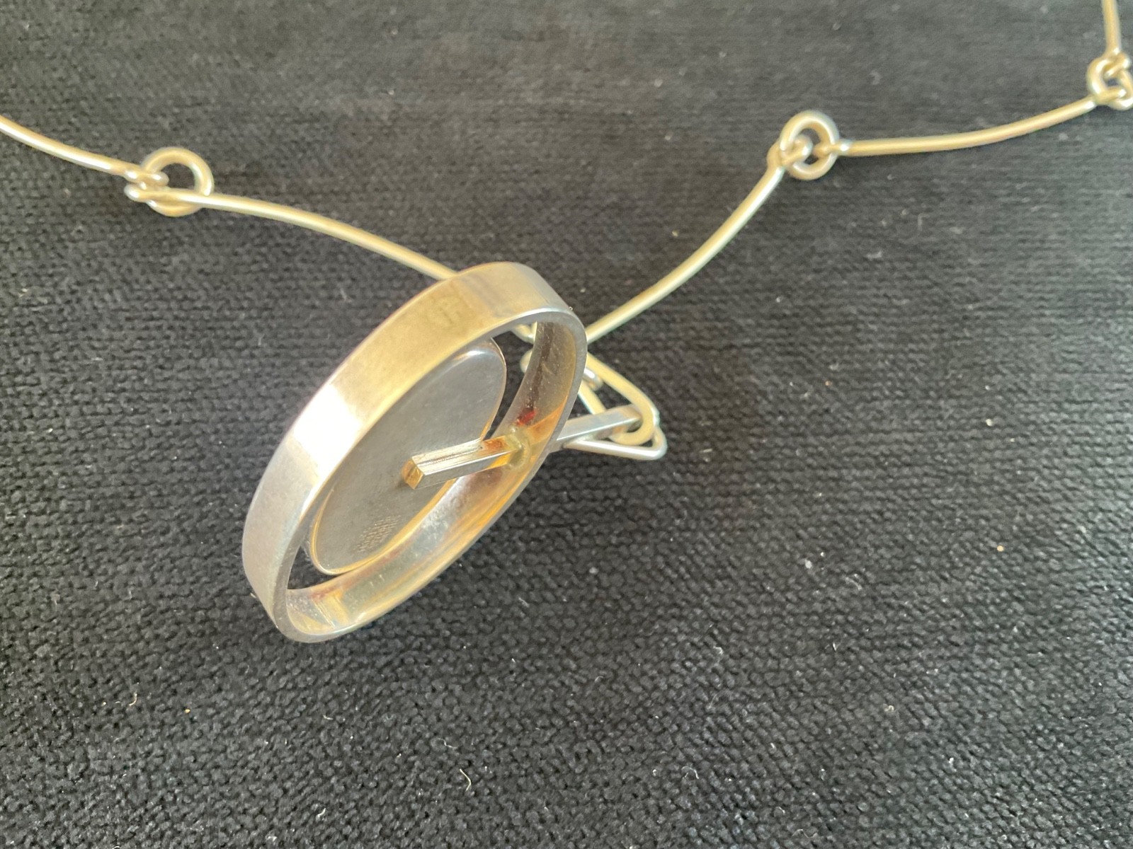 Niels Erik Modernist Denmark N.E. Sterling Silver Necklace 1960’s MCM Pendant