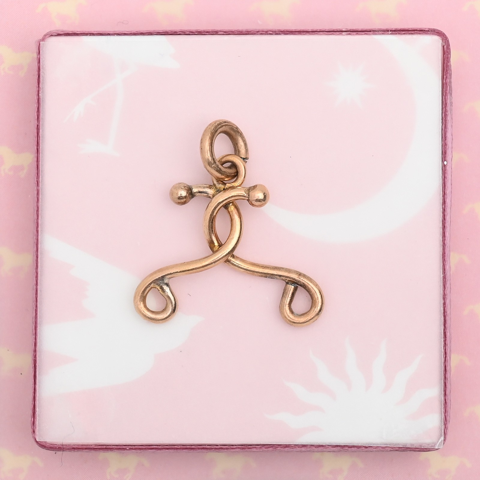 Antique Victorian Eternity Knot Rose Gold Filled Double Bail Pendant