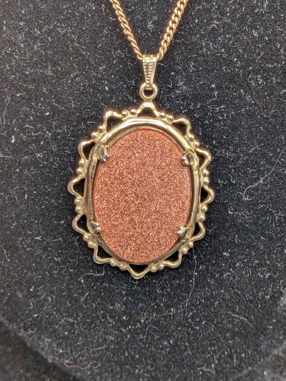 VTG Goldstone AC Co (Automatic Chain Co) 1/20 12k GF Necklace Earring Set 17″