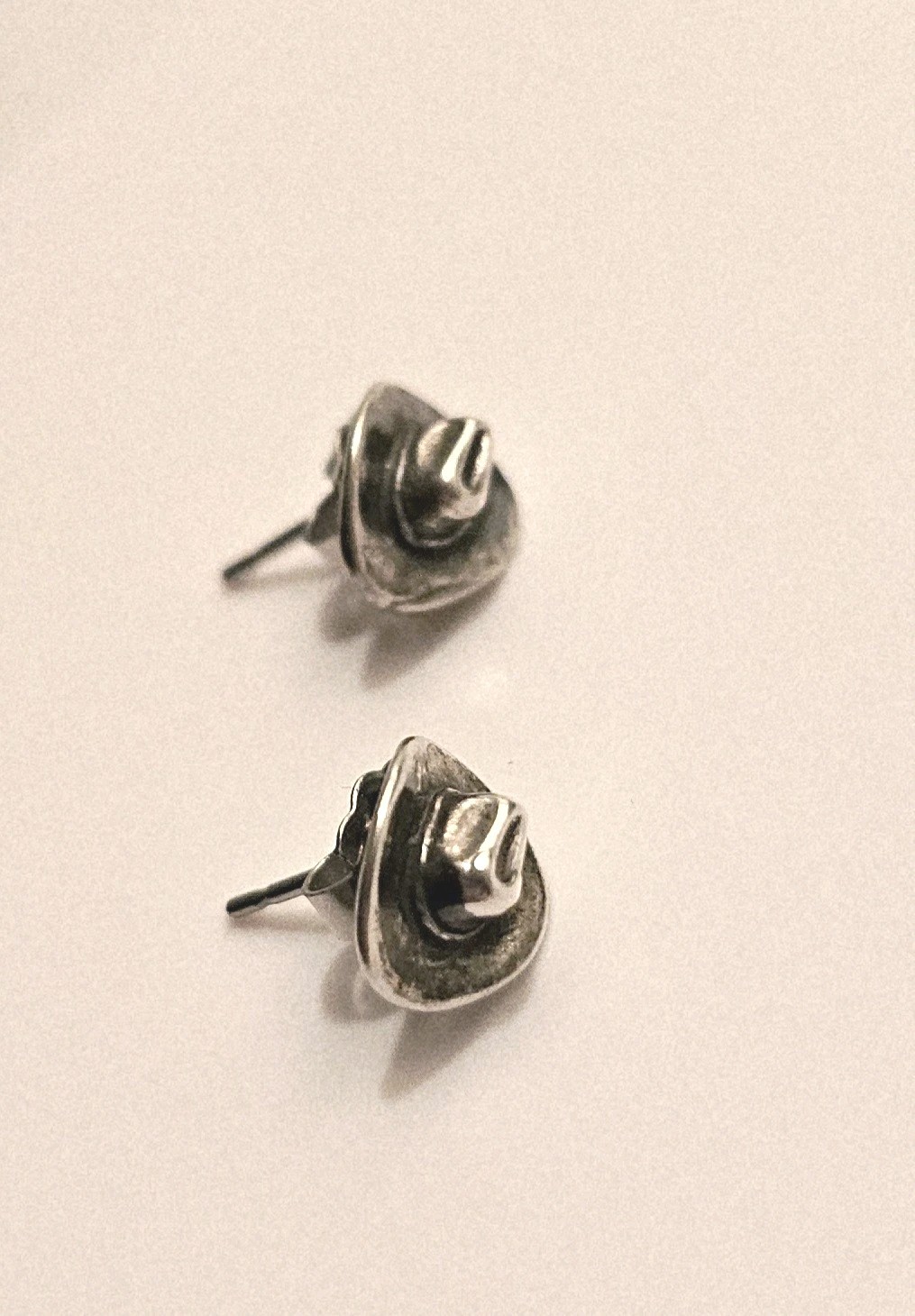 925 Sterling Silver Cowgirl Hat Stud Earrings Western 925 Vintage Southwest Gift