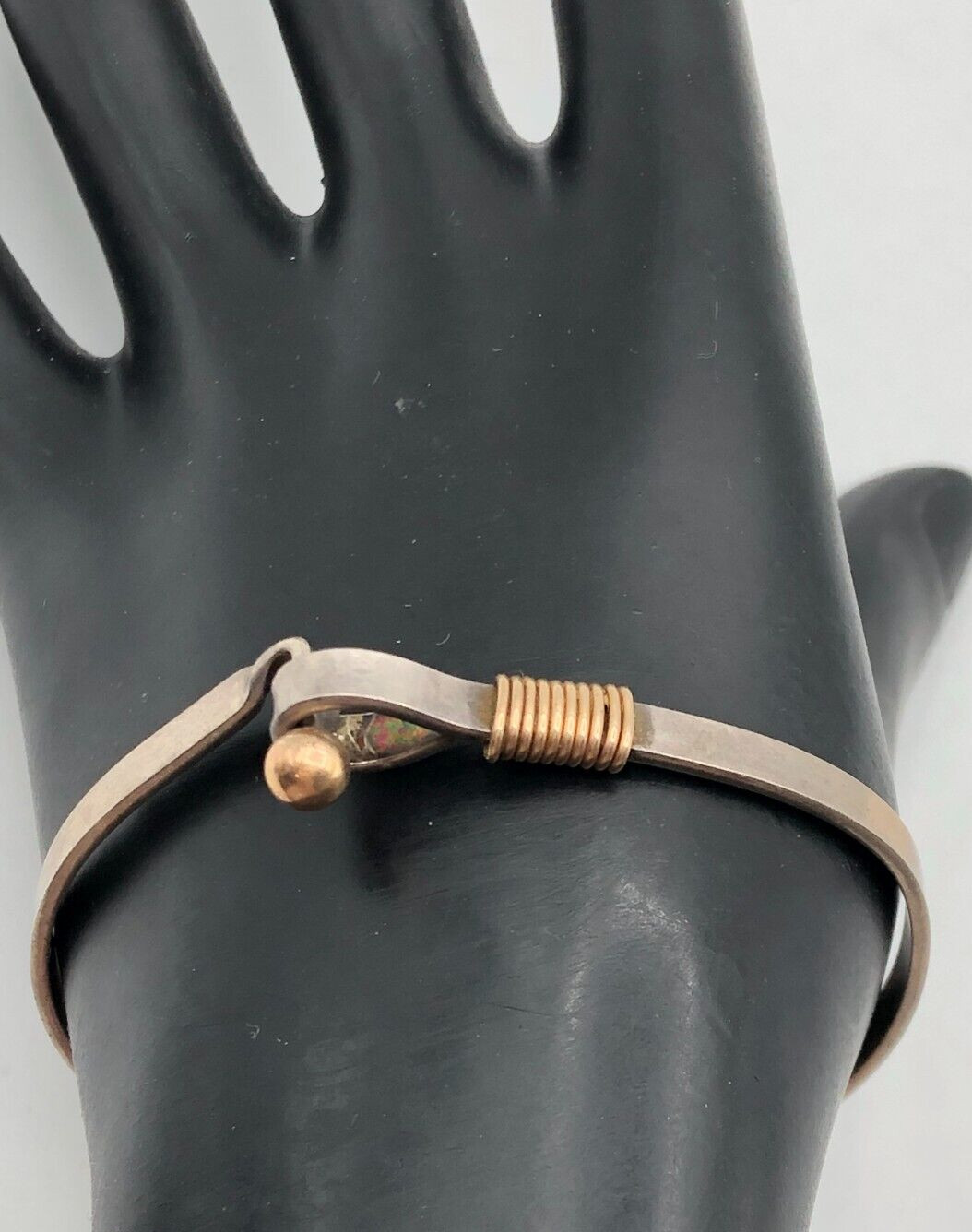 VTG Sterling Silver Tested Clamper Toggle Clasp Bracelet Artisan Jewelry 11.2 Gr