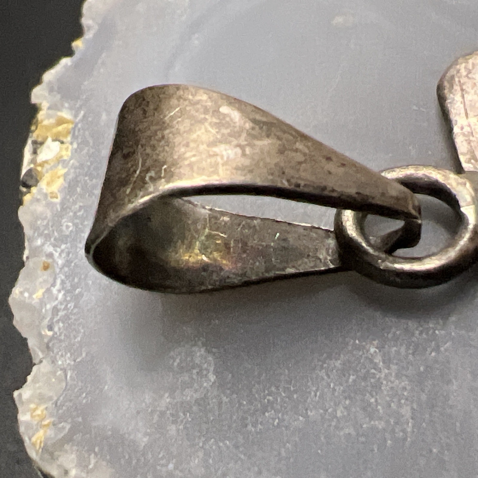 925 Sterling Silver VTG Modernist Pendant ~ Heavy Patina ~ ATI Mexico ~ 2” ~ 11g