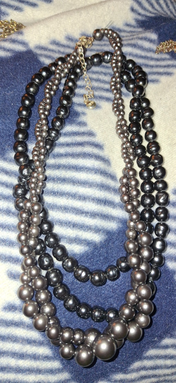 2 Vintage Strands Faux Pearls beads 1-rmn 1-unsigned 16in and 28 approx silvert