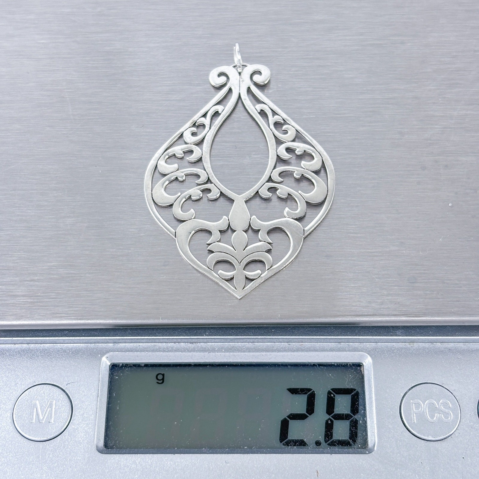Vintage Sterling Silver 925 ATI Mexico Filigree Pendant