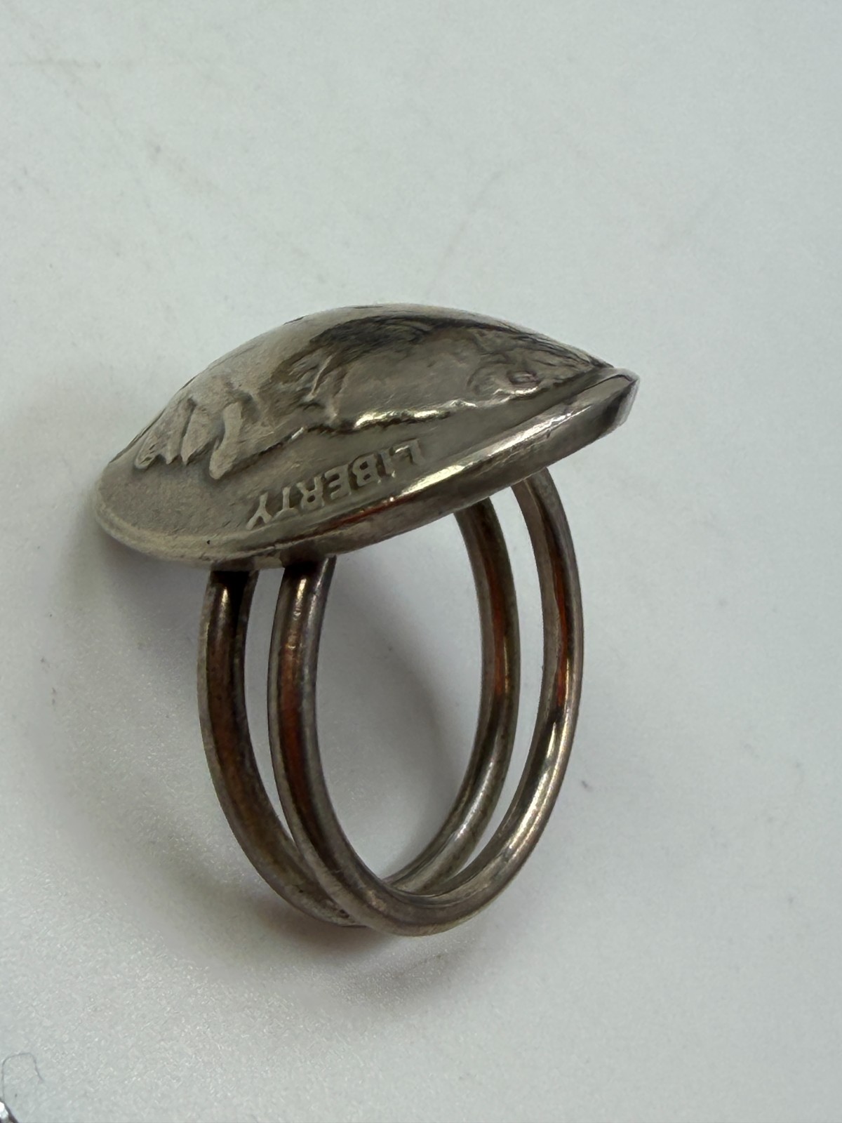 Vintage Ring Indian Head Buffalo Nickel 1937 Coin Sterling Band Size 6