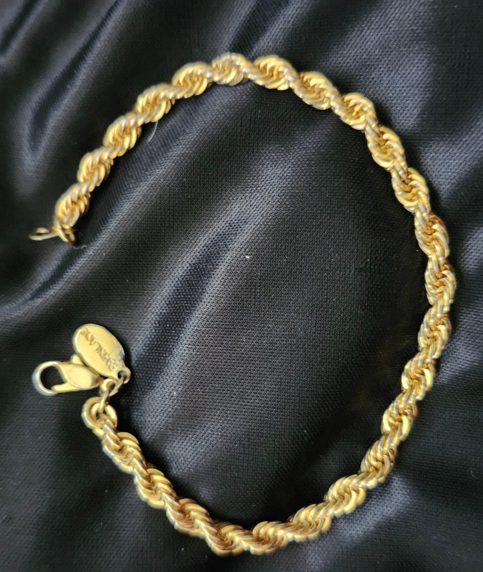 Vintage Park Lane Signed 7″ Gold Tone Rope Bracelet & DAILY SHIPPING!