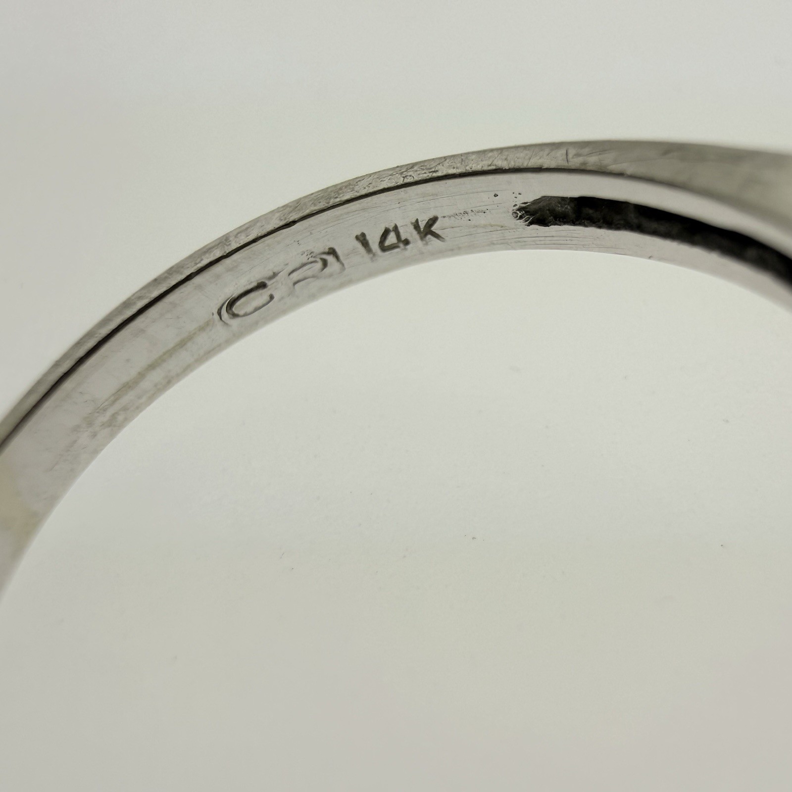 VINTAGE Estate 14k White Gold NATURAL Diamond 0.40CTTW Ring–Size 6