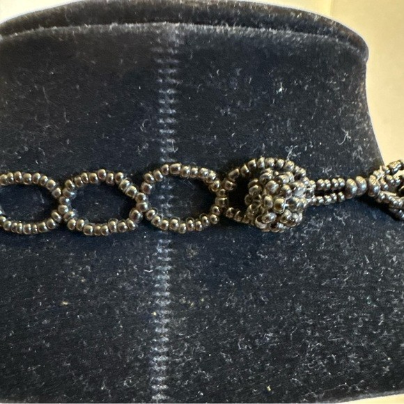 Vintage Multistrand Braided Chunky Beaded Statement Choker Necklace Earring Set