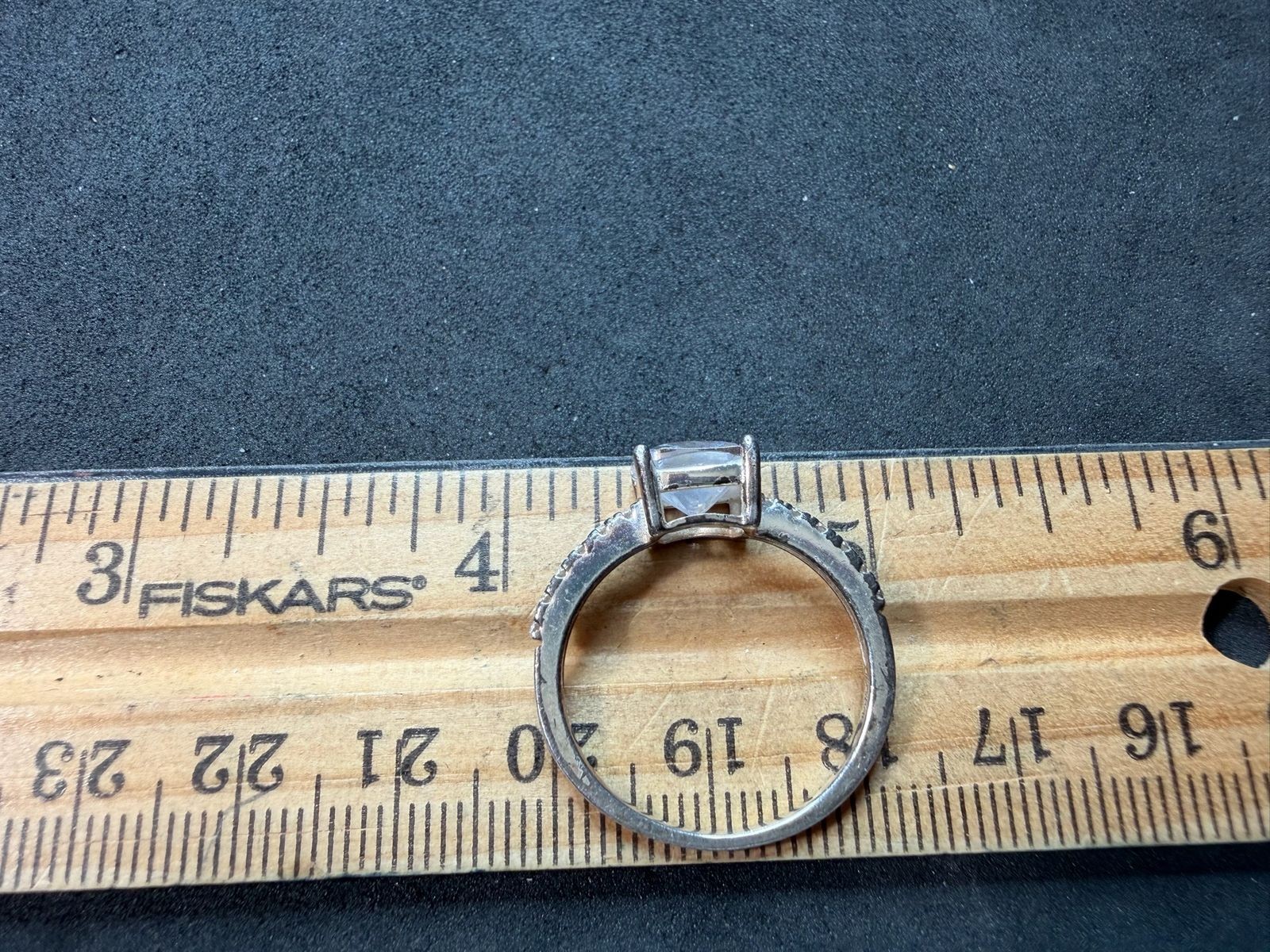 2.83g Vintage Sterling Silver 925 Cushion Cut Clear Sparkling Ring Size 8.5 M