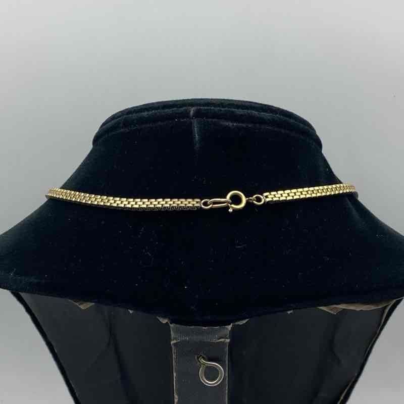 Vintage 12K Gold Filled Woven Mesh Chain Necklace 17″ 3.4mm Wide 1/20-12K