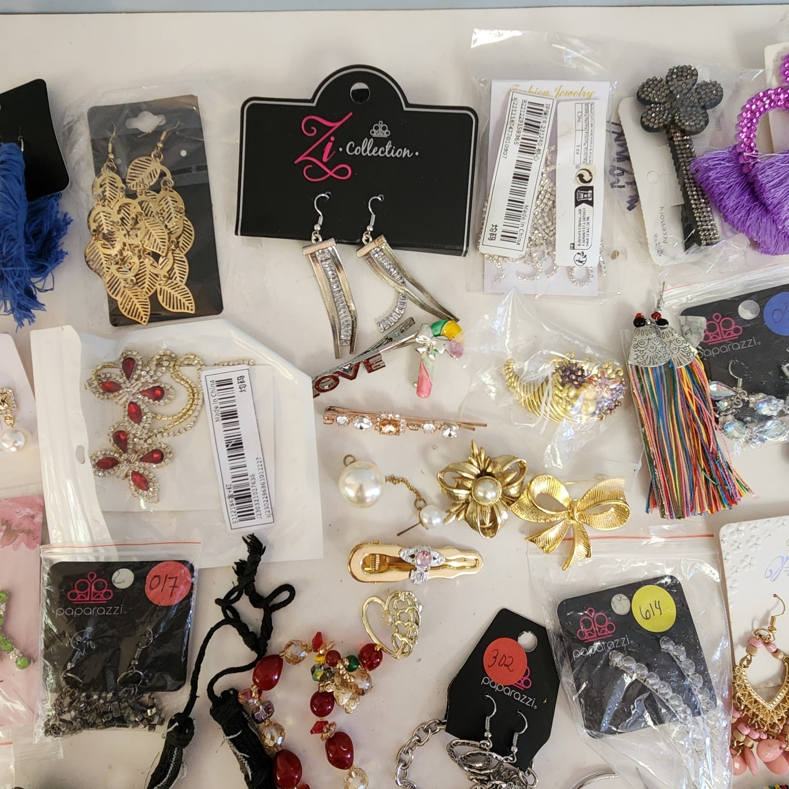 Lot (A) Of New & Used Costume Jewelry Modern Earrings Pins Necklaces Reseller