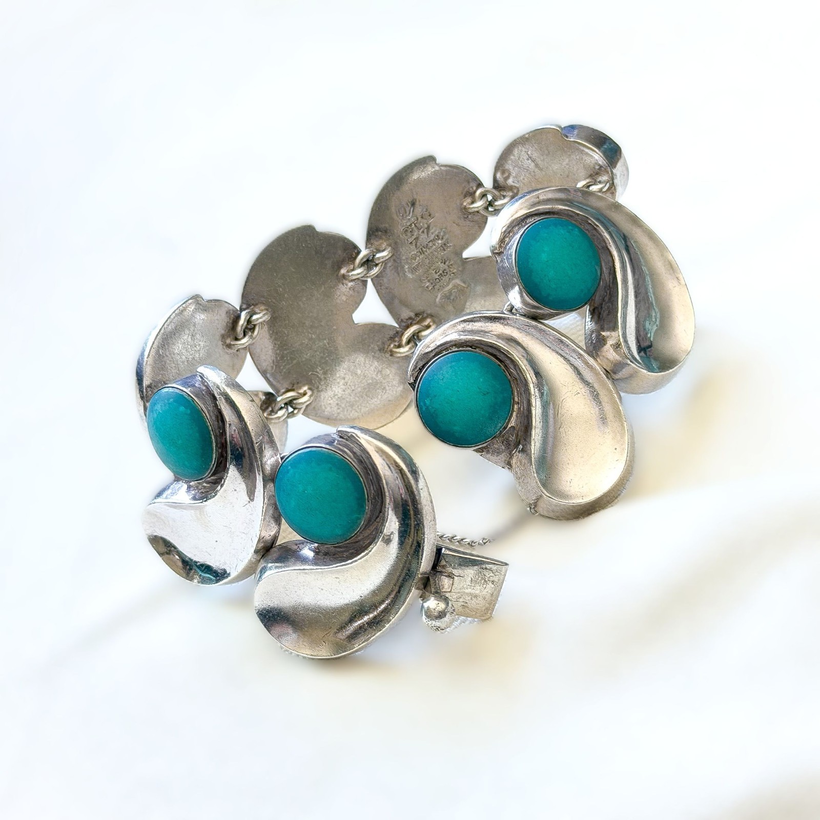RARE Vintage Antonio Pineda & Los Castillo Sterling Silver Taxco Bracelet 127G