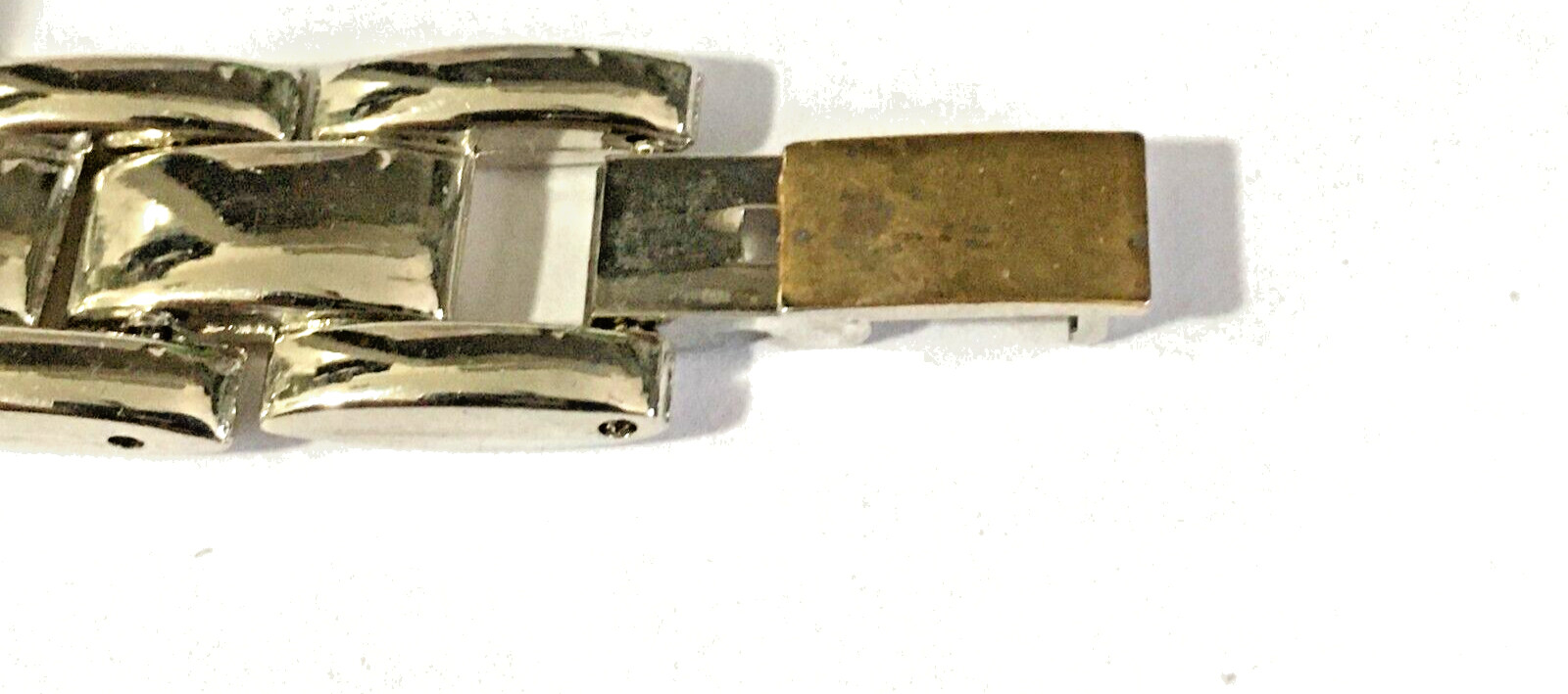 Ladies Magnetic Link Bracelet Silver and Gold-tone Stylish Vintage 1990s