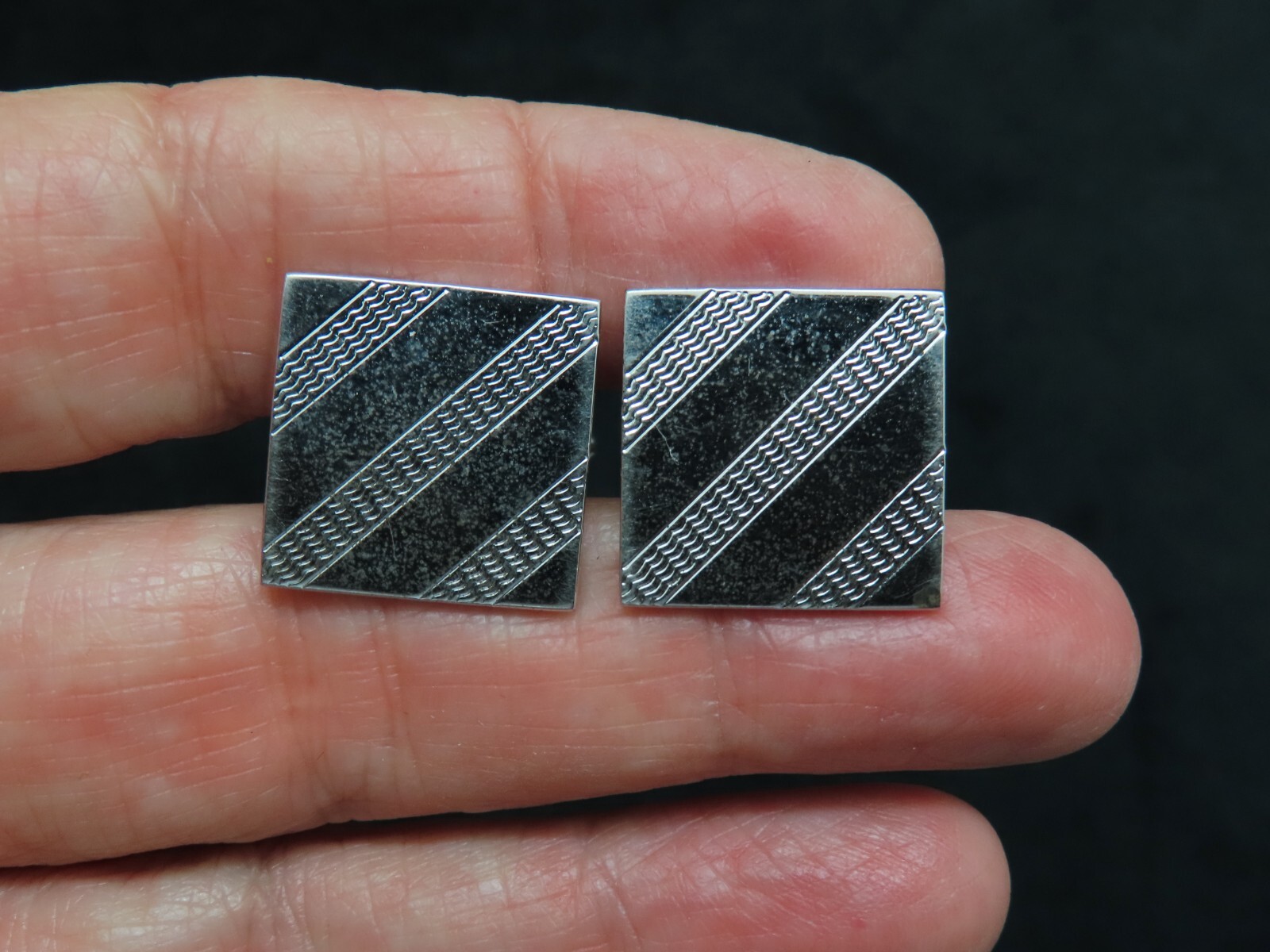 Vintage Sterling Silver Top Men’s Cuff Links