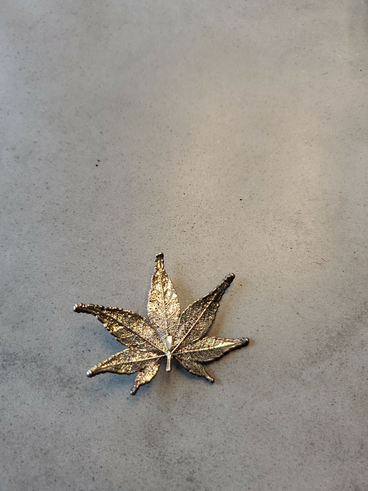 Silver Marijuana Leaf Button, 420, Hemp, Realistic, Pinback, Unique, Rare