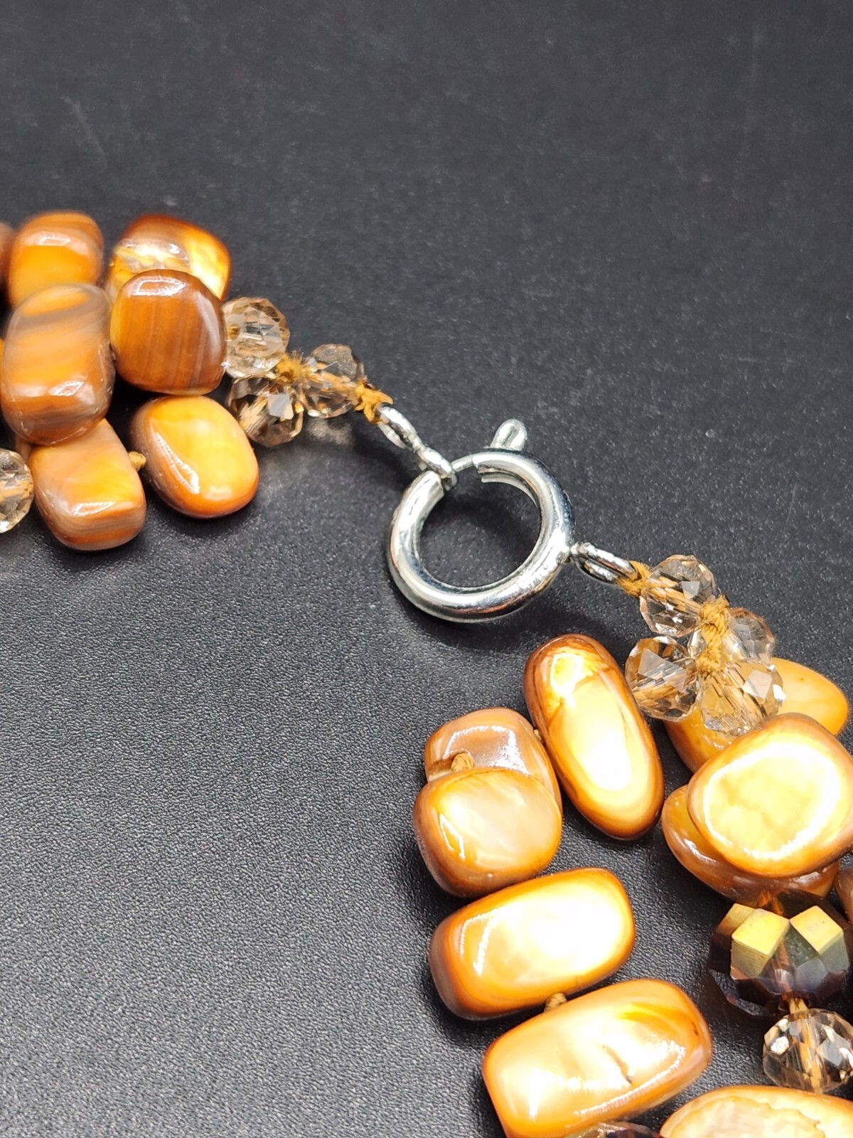 Multistrand Shell Glass and Acrylic Beads Necklace