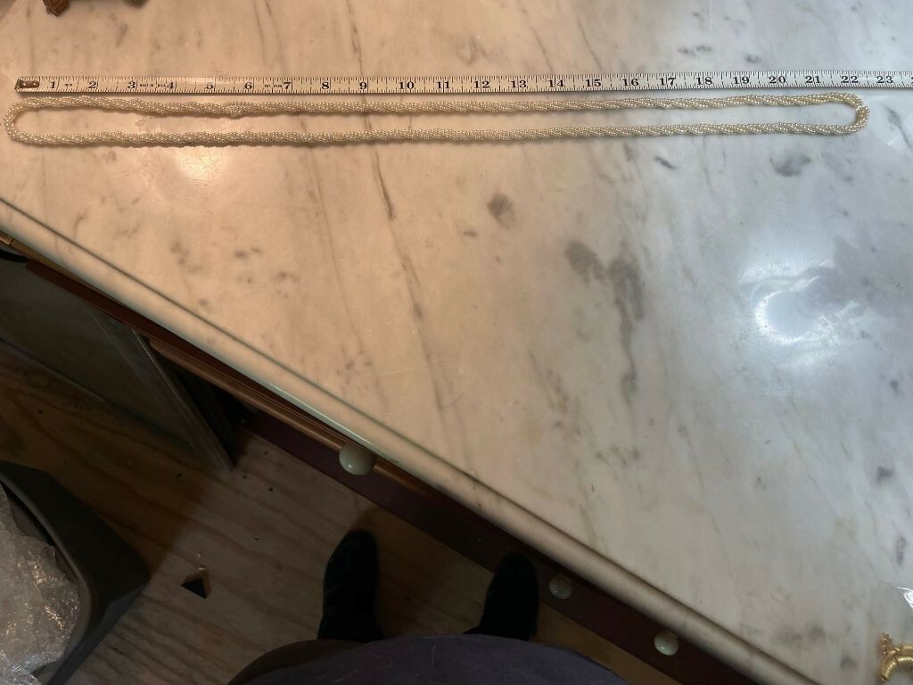 Vintage Extra Long Faux Seed Pearl Rope Multi-Strand Twist Necklace 22.5 in 
