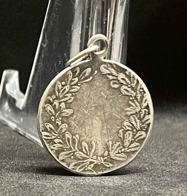 France circa 1920 antique Art Nouveau Beautiful Lady design charm medal pendant